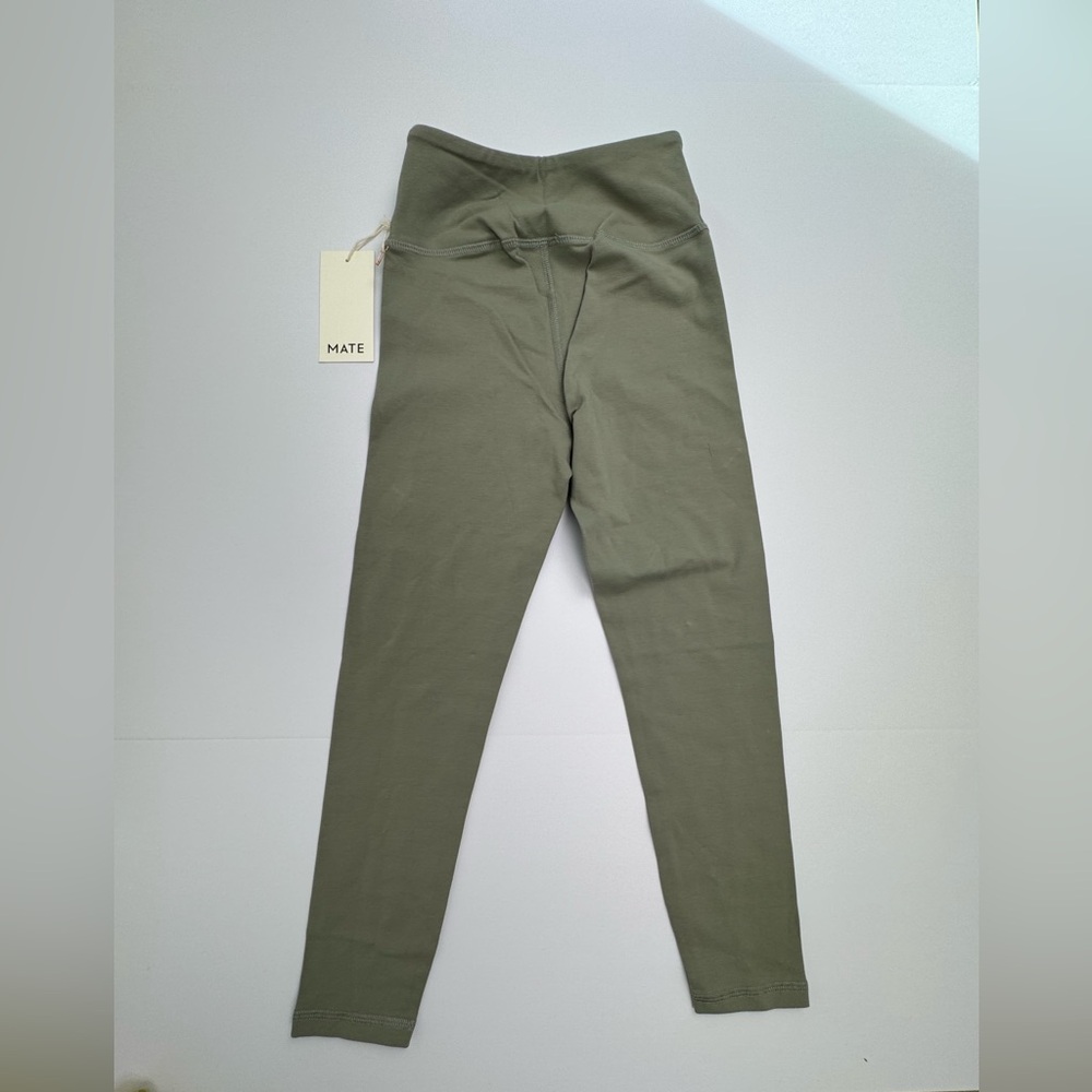 NWT MATE The Label Organic Cotton Stretch Bra Legging Set Size XS Sage Green - Picture 16 of 16